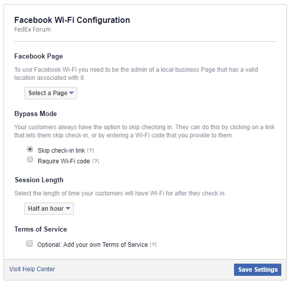 Использование Facebook для гостевого WiFi в UniFi Controller.