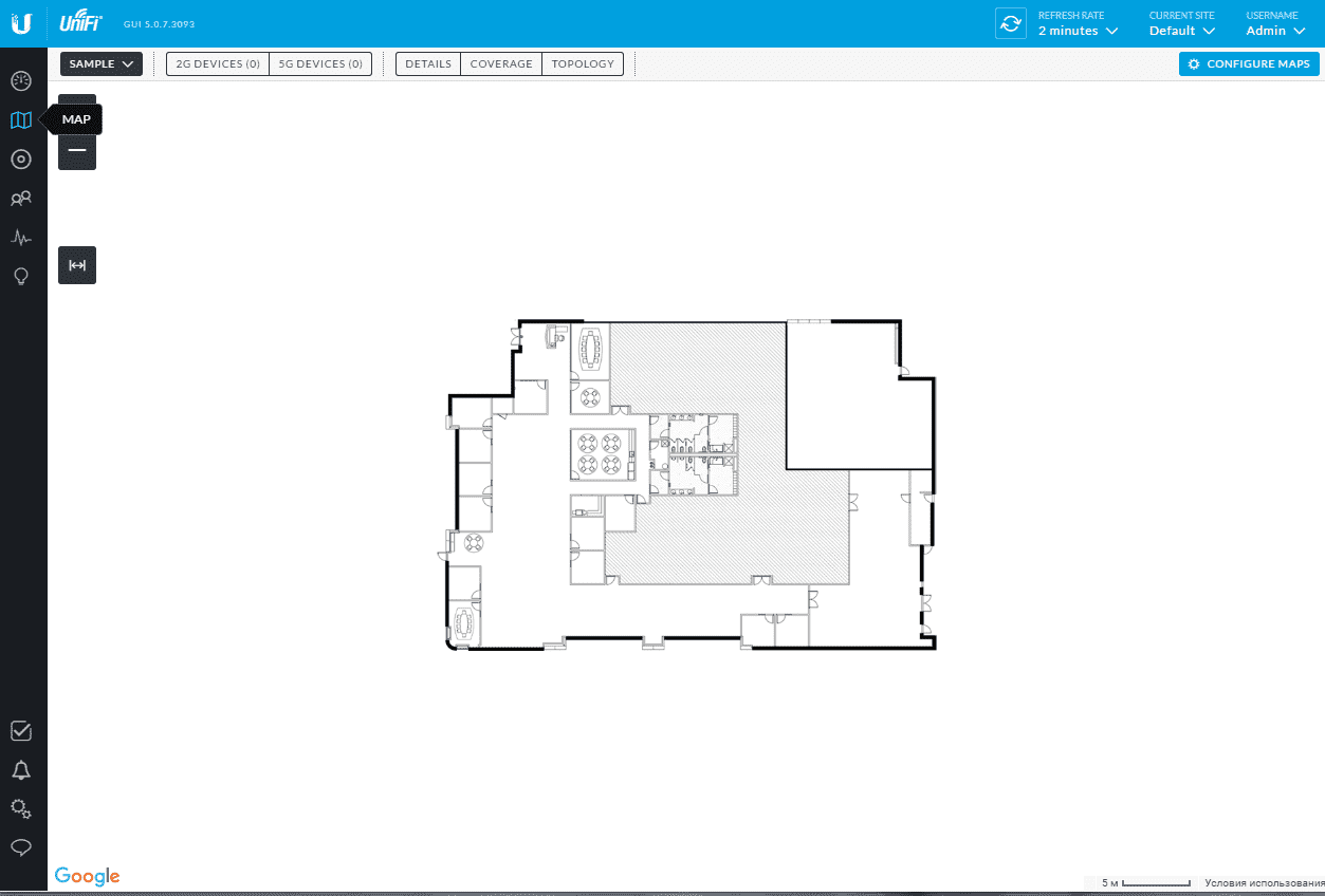 Интерфейс UniFi controller 5.0.7 Интерфейс UniFi controller 5.0.7