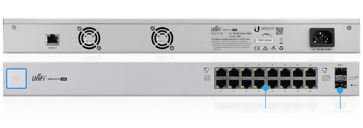 Коммутатор UniFi Switch 16-150W