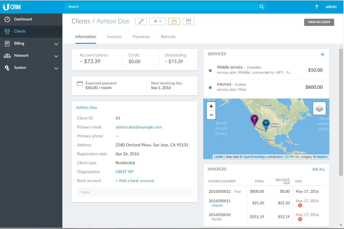 UCRM. Биллинг от Ubiquiti